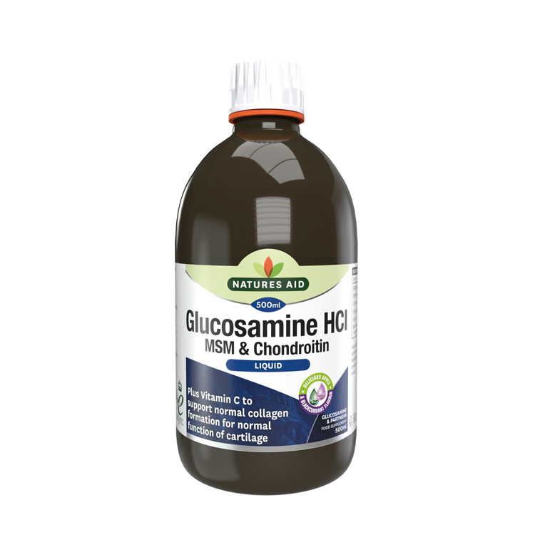 Natures Aid Glucosamine HCl, MSM & Chondroitin Liquid 500ml